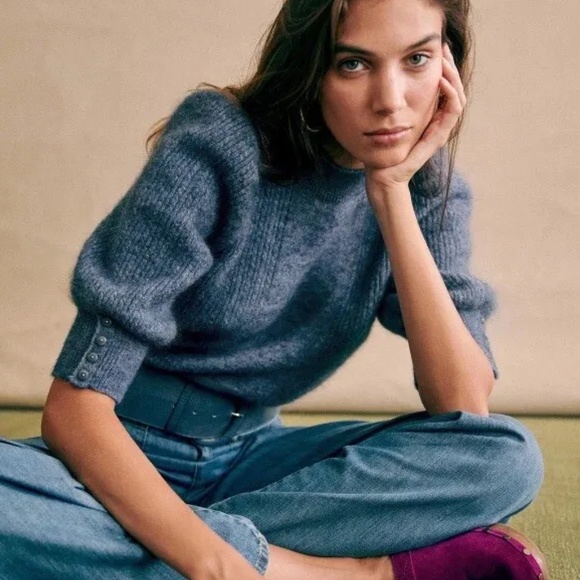 Sezane Sweaters - SEZANE ROSALIE JUMPER VINTAGE BLUE SIZE M